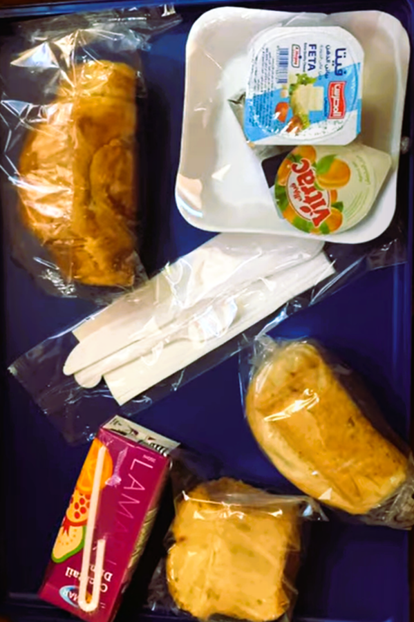 El desayuno del coche cama.