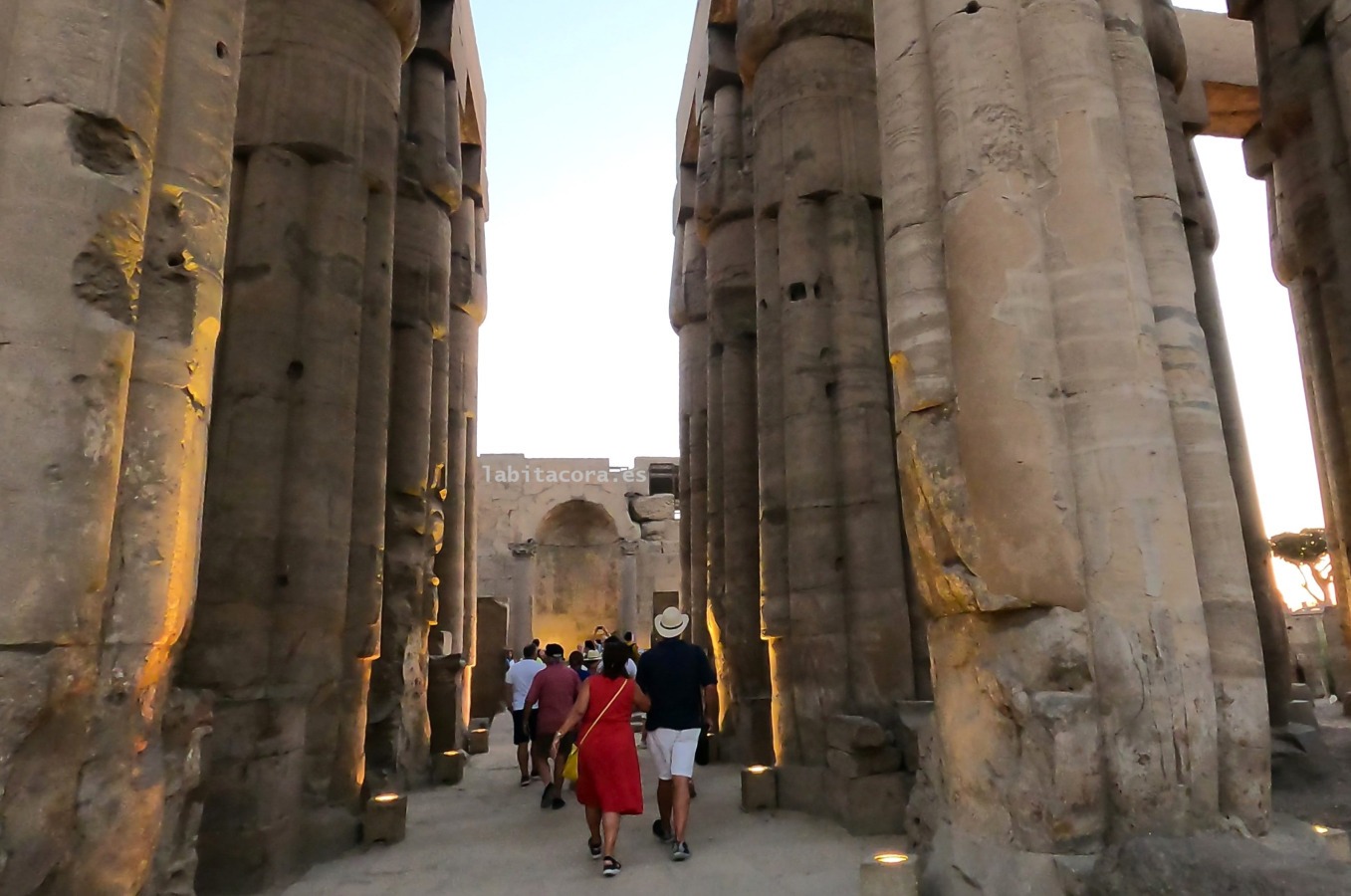 La sala hipóstila da acceso a la Cámara del Divino Rey del templo de Lúxor, Egipto.