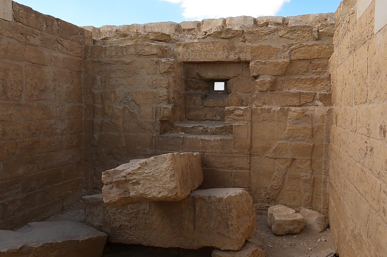 El santuario de  Sobek en el templo de Qarun en El Fayum. Egipto.