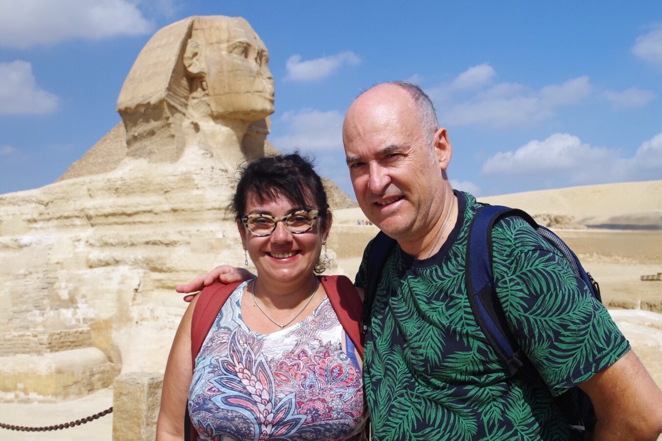 En la Gran Esfinge de Guiza, Egipto.