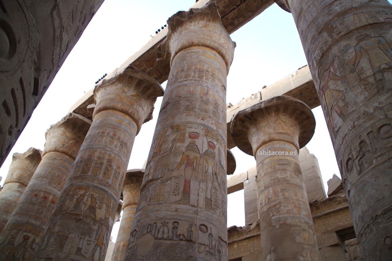 La Sala Hipóstila del templo de Karnak, en Lúxor, Egipto.