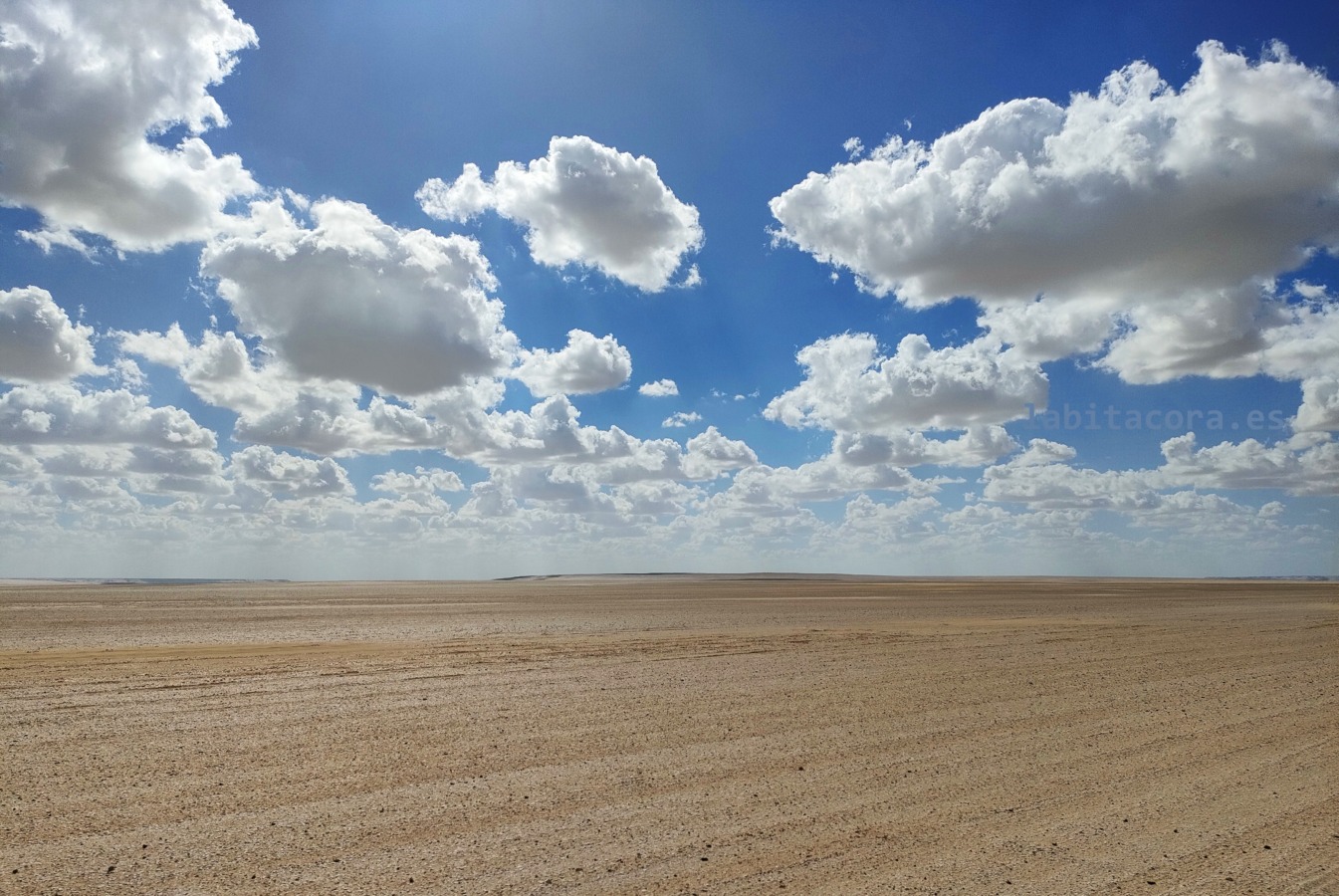 La inmensidad  del desierto con su espectacular cielo en la Reserva Natural de Wadi El Rayan en El  Fayum. Egipto