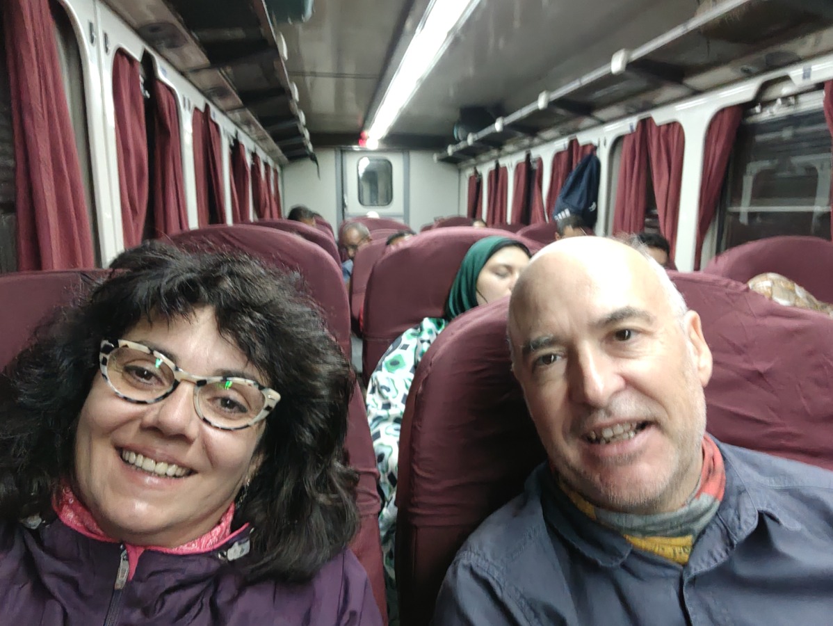 En el tren del Cairo a Alejandría. Egipto.