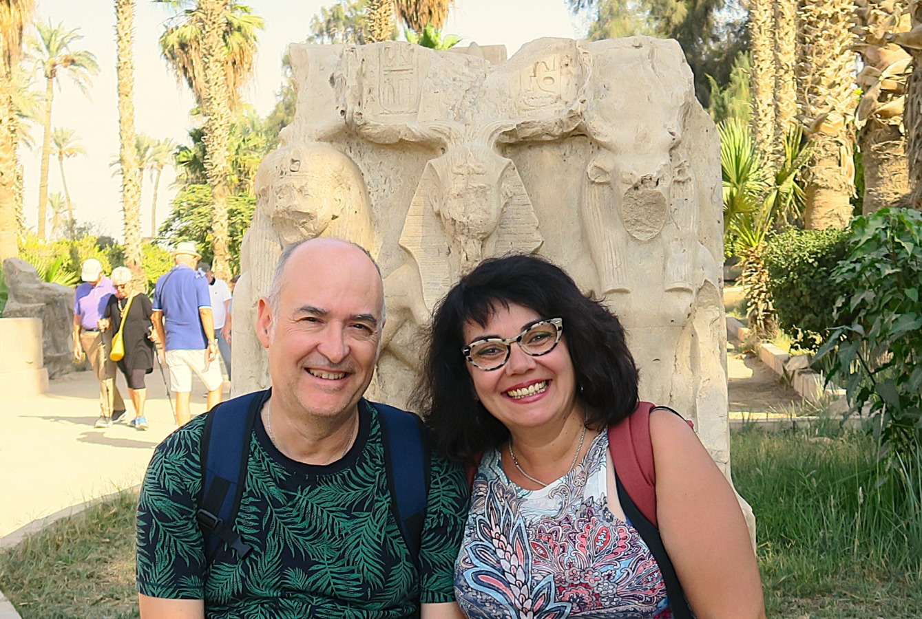 Jose y yo en Menfis, El Cairo. Egipto