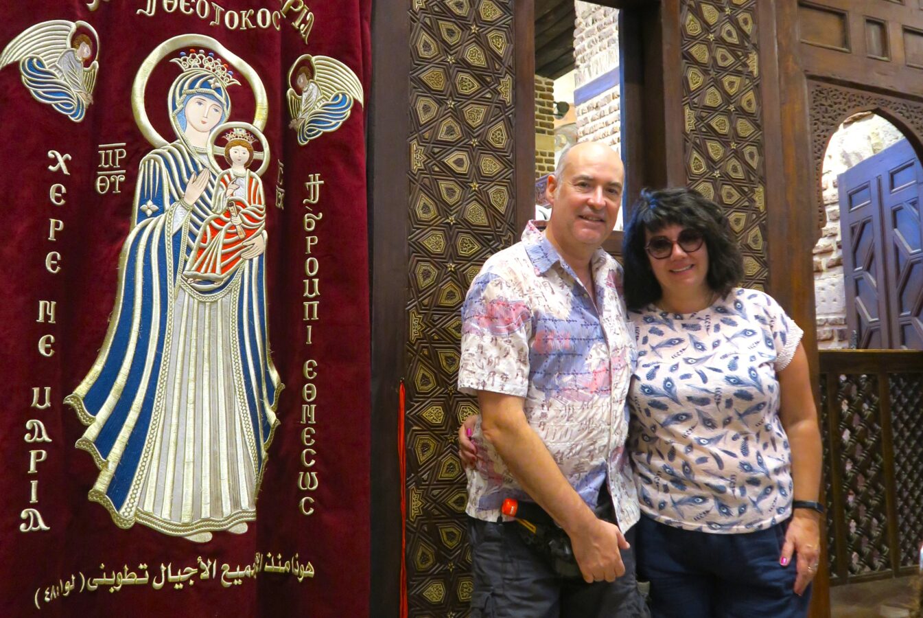 En la iglesia de San Sergio y Baco (Iglesia de la cueva) en el Cairo, Egipto.