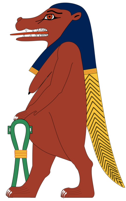 La diosa hipopótamo Opet. El dibujo esta creado por Jeff Dahl en Wikipedia.